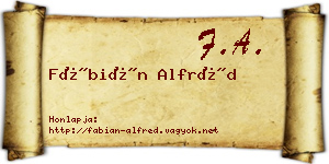 Fábián Alfréd névjegykártya